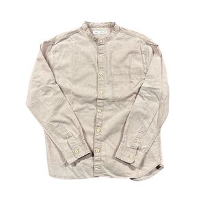 Zara Boys Linen Blend Collar Button Down Shirt Size 11–12 (152) Beige/Pinkish